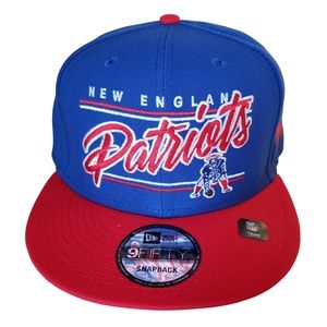 New Era Hat Cap New England Patriots Team Script 9Fifty Adjustable Football NFL